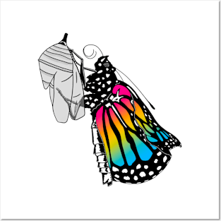 Pansexual Pride Butterfly Hatching Posters and Art